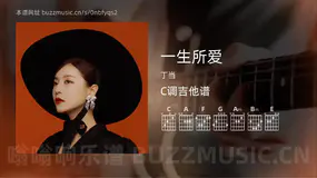 一生所爱 丁当 吉他谱C调简单版