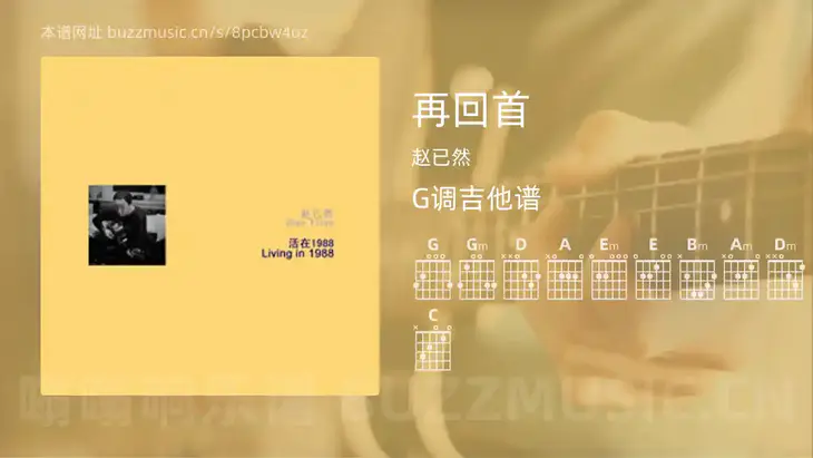 再回首 赵已然 吉他谱G调简单版