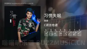 习惯失眠吉他谱C调 黑雄 简单版