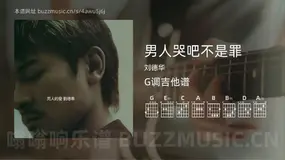 男人哭吧不是罪 刘德华 吉他谱G调简单版