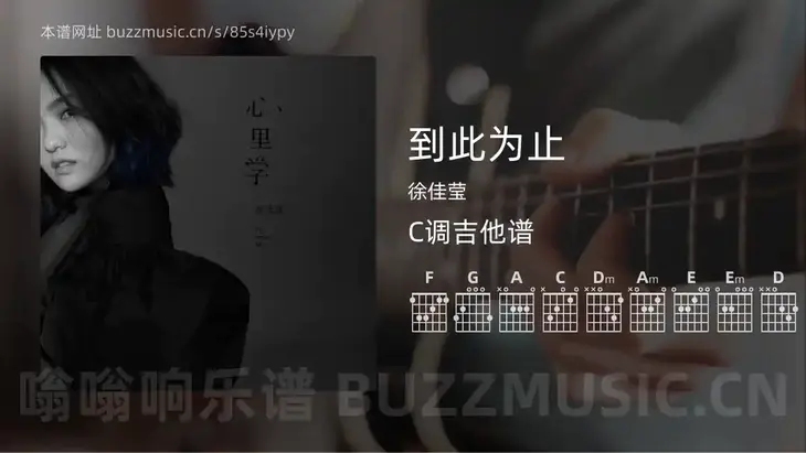 到此为止 徐佳莹 吉他谱C调简单版