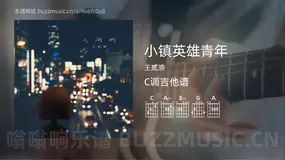 小镇英雄青年吉他谱C调 王贰浪 简单版