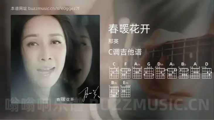 春暖花开 那英 吉他谱C调简单版