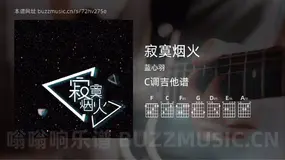 寂寞烟火 蓝心羽 吉他谱C调简单版