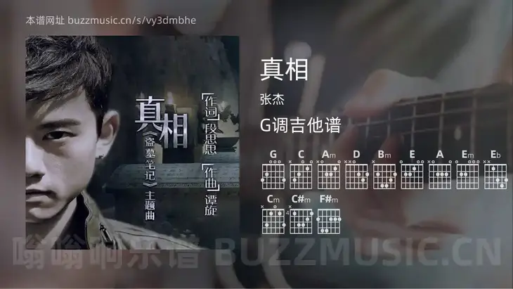 真相 张杰 吉他谱G调简单版
