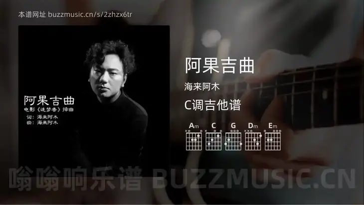 阿果吉曲吉他谱C调 海来阿木 简单版