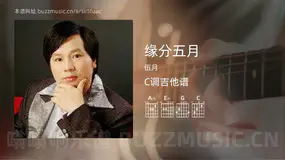 缘分五月 伍月 吉他谱C调简单版