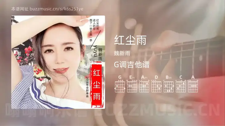 红尘雨吉他谱G调 魏新雨 简单版