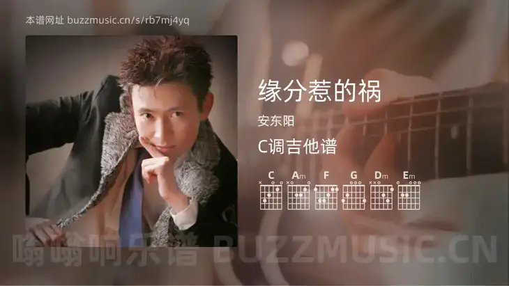 缘分惹的祸 安东阳 吉他谱C调简单版