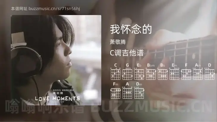 我怀念的 萧敬腾 吉他谱C调简单版