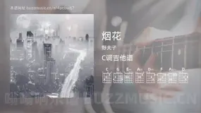 烟花 野夫子 吉他谱C调简单版