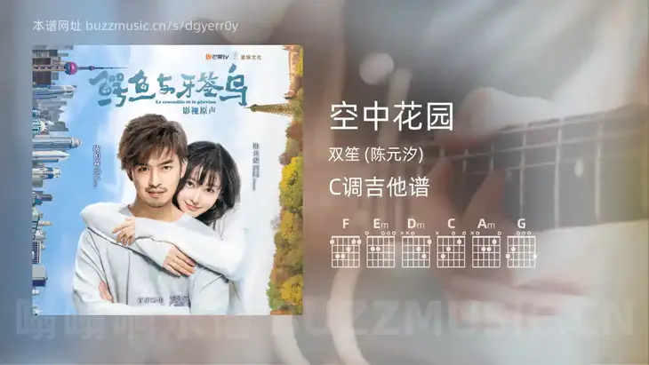 空中花园 双笙 (陈元汐) 吉他谱C调简单版