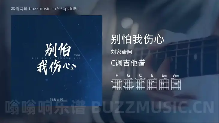 别怕我伤心吉他谱C调 刘家奇阿 简单版