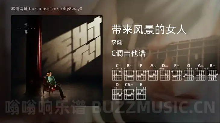 带来风景的女人 李健 吉他谱C调简单版