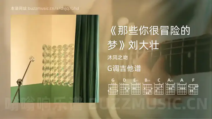 《那些你很冒险的梦》刘大壮吉他谱G调 沐风之吻 简单版