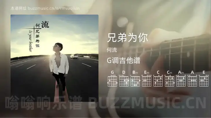 兄弟为你 何流 吉他谱G调简单版