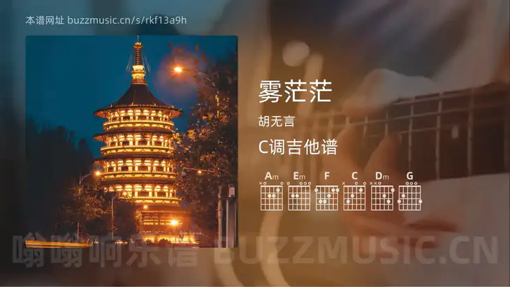 雾茫茫吉他谱C调 胡无言 简单版