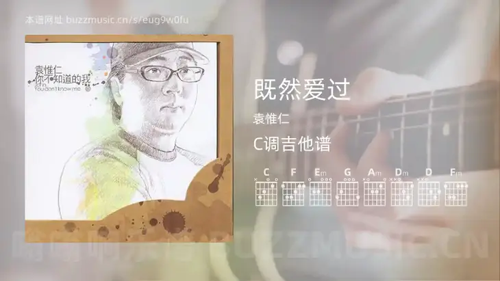 既然爱过 袁惟仁 吉他谱C调简单版