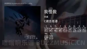我怪我 洗莫 吉他谱C调简单版