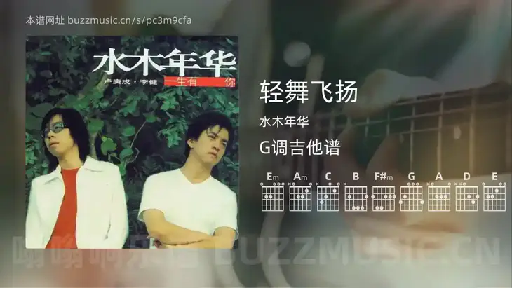 轻舞飞扬 水木年华 吉他谱G调简单版