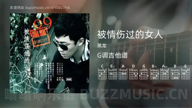 被情伤过的女人 黑龙 吉他谱G调简单版