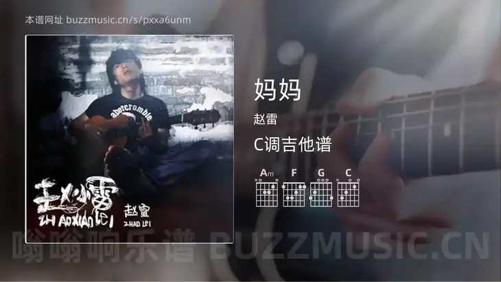 妈妈 赵雷 吉他谱C调简单版