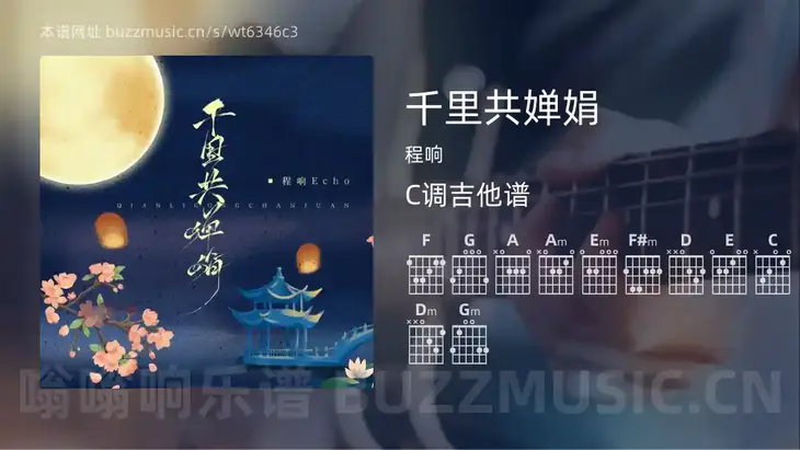千里共婵娟 程响 吉他谱C调简单版