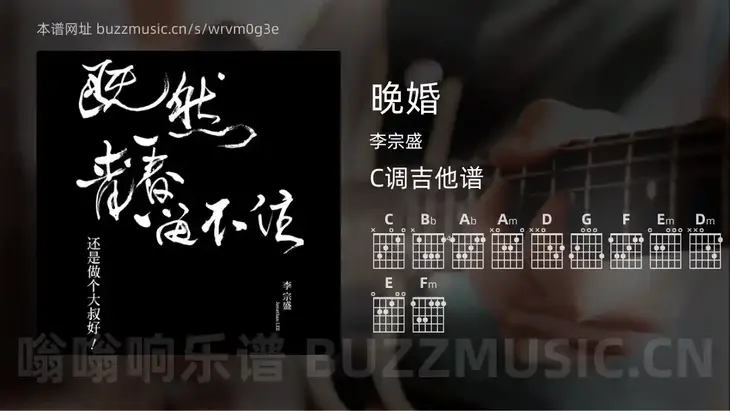 晚婚 李宗盛 吉他谱C调简单版