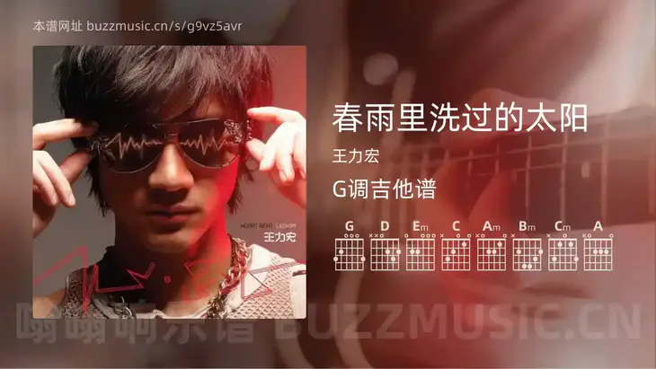 春雨里洗过的太阳吉他谱G调 王力宏 简单版