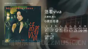 活着viva 应嘉俐,嘭心 吉他谱G调简单版