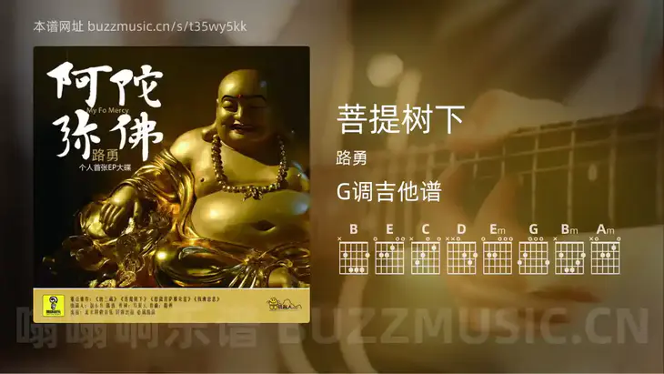 菩提树下 路勇 吉他谱G调简单版