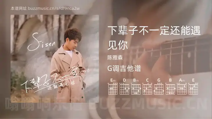 下辈子不一定还能遇见你 陈雅森 吉他谱G调简单版