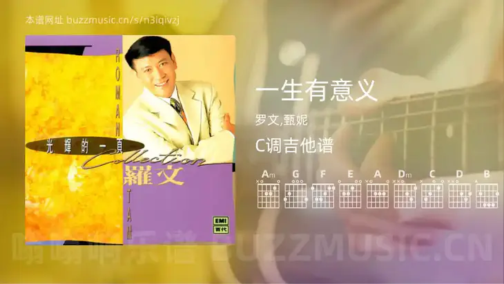 一生有意义吉他谱C调 罗文,甄妮 简单版