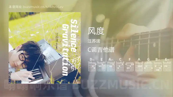 风度 汪苏泷 吉他谱C调简单版