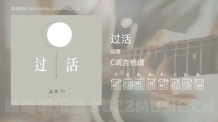 过活 高鱼 吉他谱C调简单版