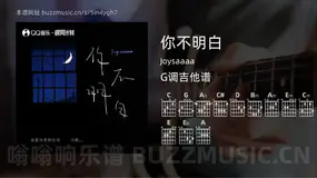 你不明白 Joysaaaa 吉他谱G调简单版
