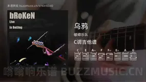 乌鸦 破碎乐队 吉他谱C调简单版