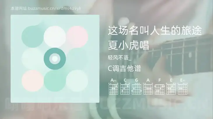 这场名叫人生的旅途 夏小虎唱 轻风不语_ 吉他谱C调简单版