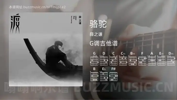 骆驼吉他谱G调 薛之谦 简单版