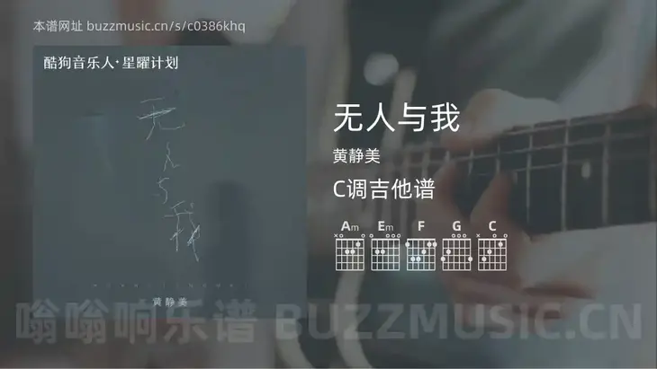 无人与我吉他谱C调 黄静美 简单版