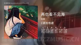 再也看不见海 花粥 吉他谱C调简单版