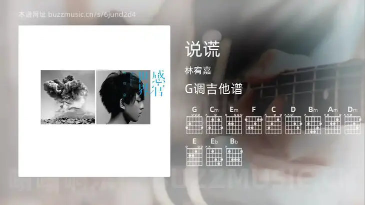 说谎 林宥嘉 吉他谱G调简单版