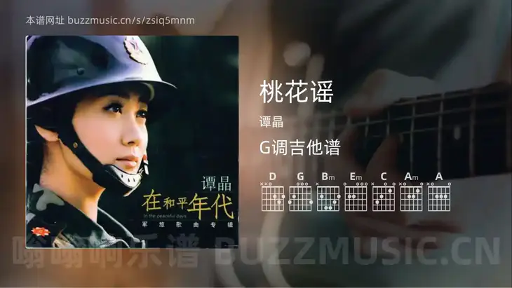 桃花谣 谭晶 吉他谱G调简单版