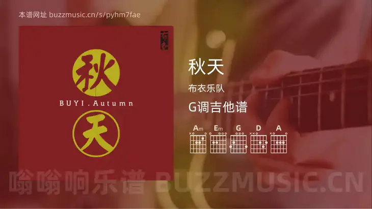 秋天 布衣乐队 吉他谱G调简单版
