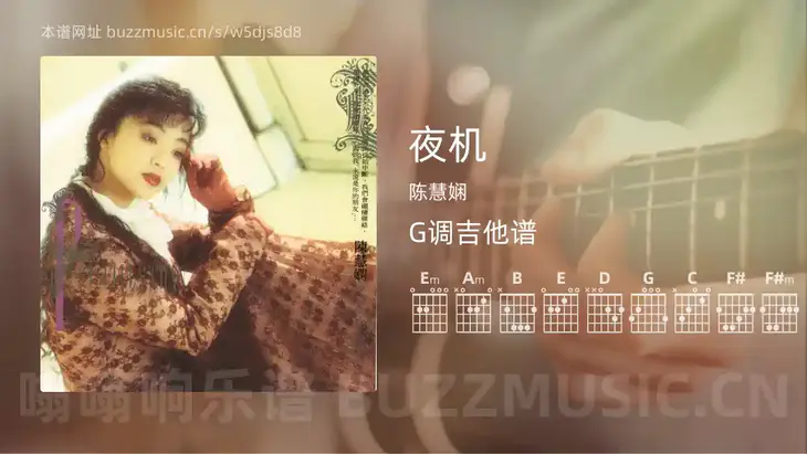 夜机 陈慧娴 吉他谱G调简单版