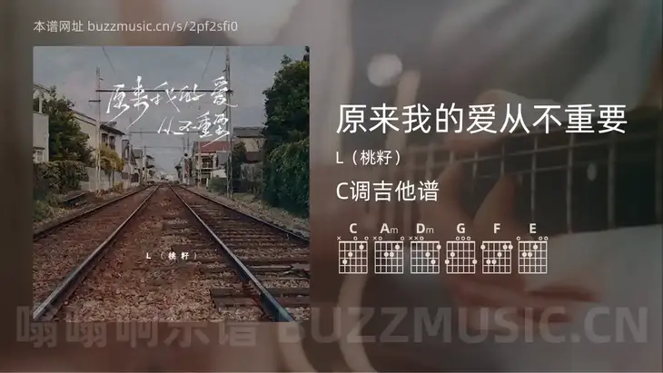 原来我的爱从不重要 L（桃籽） 吉他谱C调简单版