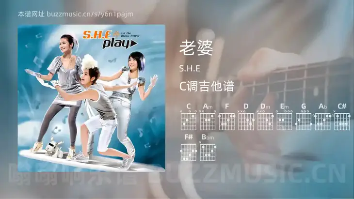 老婆 S.H.E 吉他谱C调简单版