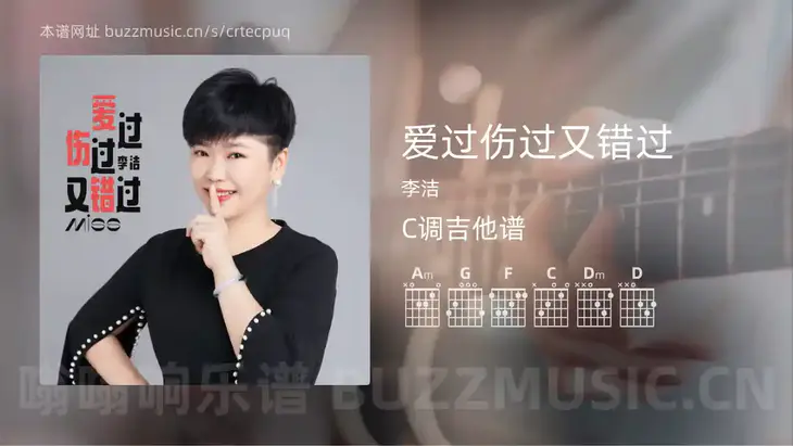 爱过伤过又错过 李洁 吉他谱C调简单版