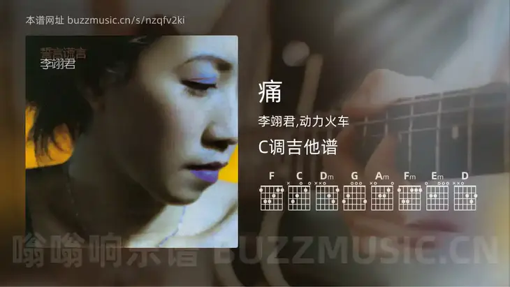 痛 李翊君,动力火车 吉他谱C调简单版
