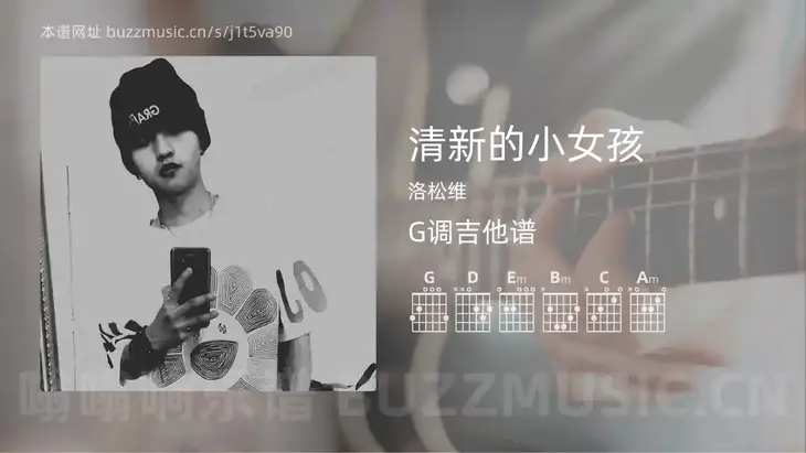 清新的小女孩 洛松维 吉他谱G调简单版